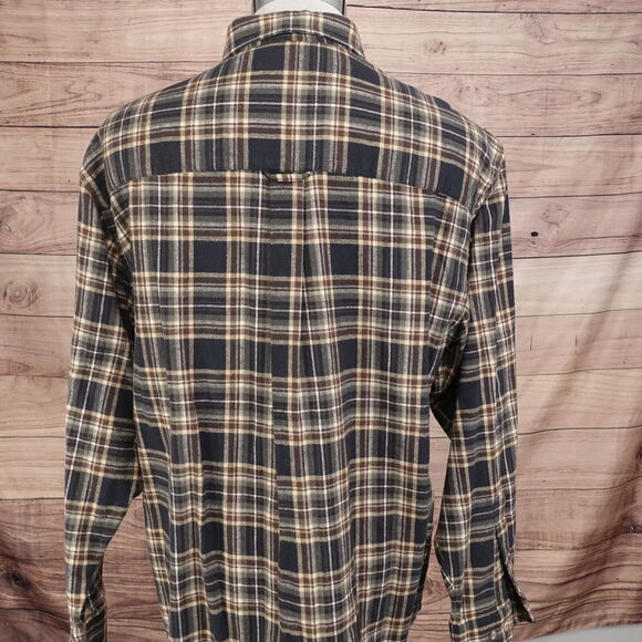 ROUNDTREE & YORKE PORTUGUESE FLANNEL BUTTON UP SHIRT MENS SZ L - Picture 4 of 6